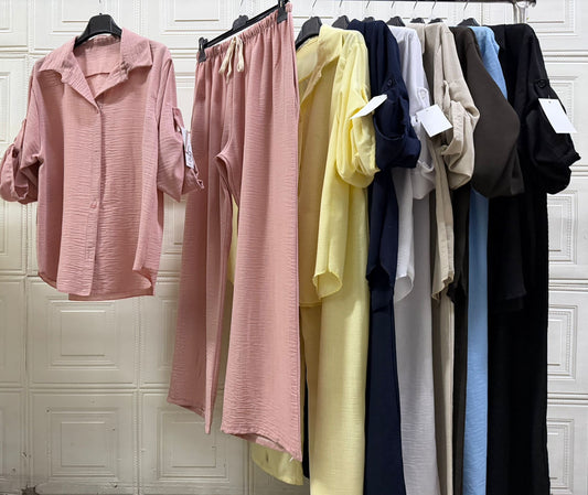 COORDINATO DI MISTO LINO CON CAMICIA