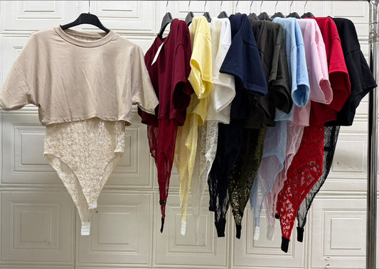 MAGLIA CON BODY IN PIZZO