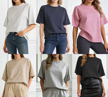 MAGLIA MEZZA MANICA RIGHE ORRIZZONTALI
