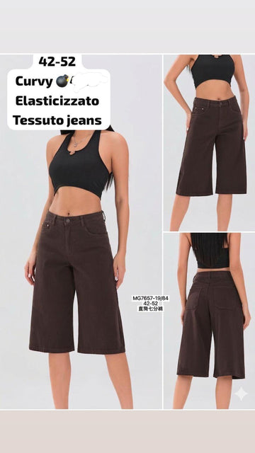 PANTALONE CURVY A 3/4 CON CINTURINO