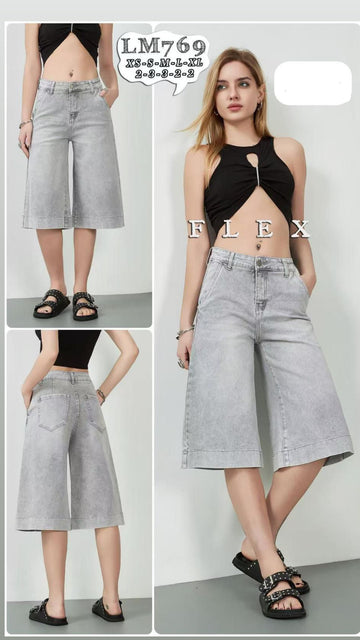 BERMUDA DI JEANS GRIGIO BASIC ART.LM769