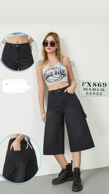 BALLOON BERMUDA BLACK ELASTIC ART.FX869