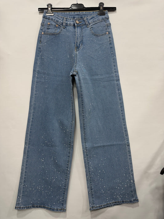 JEANS CHIARO A PALAZZO STELLATO