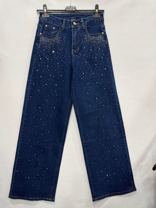 JEANS SCURO BRILLANTINATO