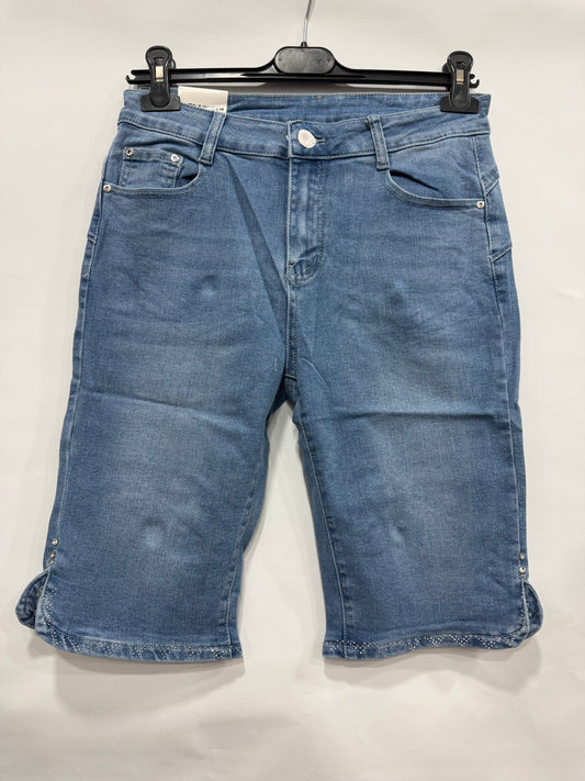 BERMUDA PUSH-UP BRILLANTINATO IN PIEGA E SPACCO ART.1561