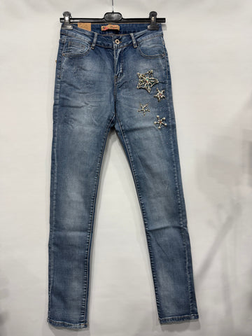SKINNY CON SERIE DI STELLE A PERLE