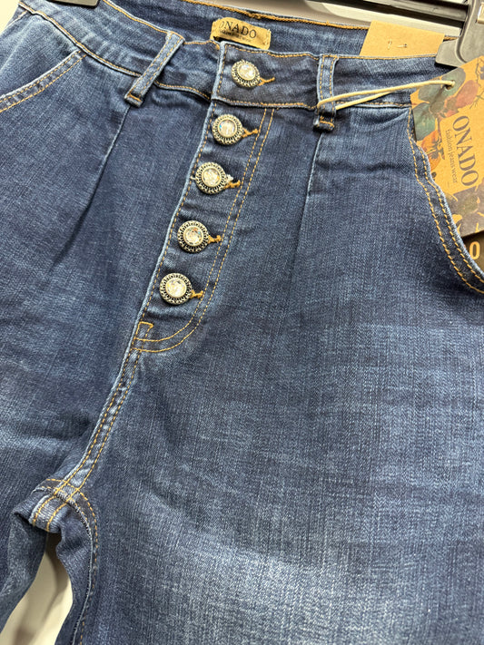 JEANS CON SERIE DI BOTTONI ART H2729-N