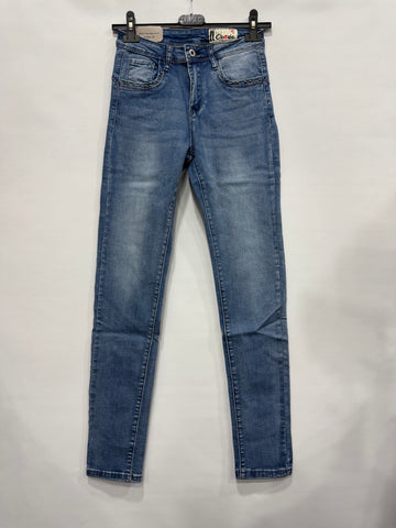 SKINNY CON BORCHIE A STELLINE IN TASCA ART.H398