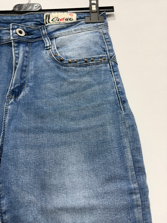 SKINNY CON BORCHIE A STELLINE IN TASCA ART.H398