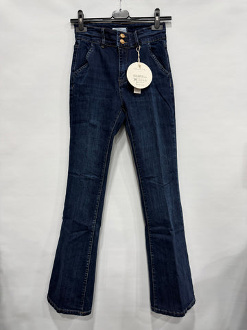 JEANS A ZAMPETTA SCURO CON BOTTONI DORATI