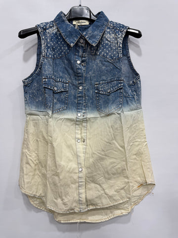 CAMICIA A GILET DI JEANS SFUMATO