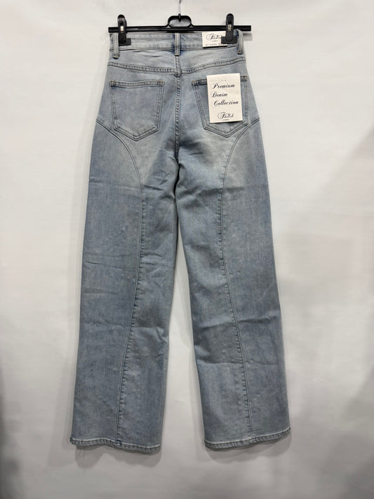 JEANS A PALAZZO CON BORCHIE ASSIMETRICHE ART.JF437