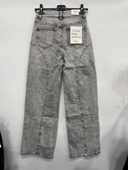 JEANS A PALAZZO GRAY CON BORCHIE ART.JF436