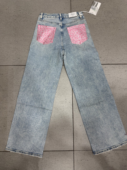 JEANS A PALAZZO CON TASCHE ROSE BRILL. MACULATE