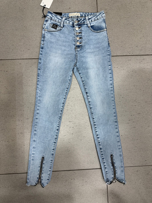 JEANS SKINNY CURVY CON ZIP IN CAVIGLIA