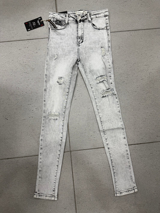 JEANS GRAY SKINNY CURVY STRAPPATO CON ZIP IN TASCA