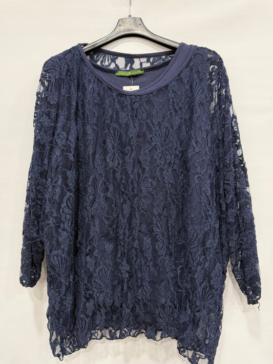 MAGLIA CURVY CON CANOTTA IN PIZZO A FIORI