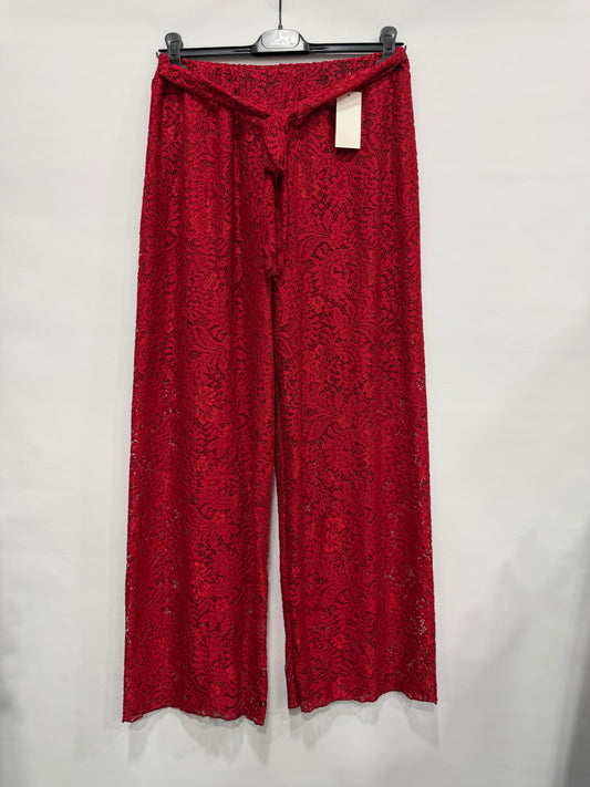 PANTALONE CURVY IN PIZZO CON CINTURINO