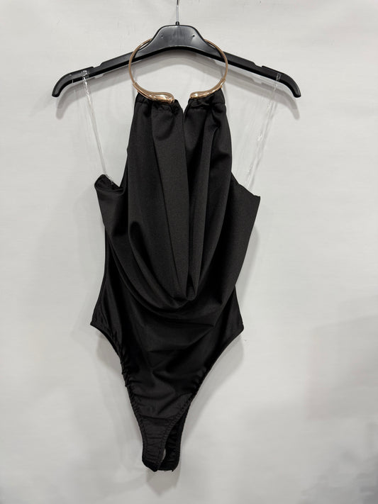 BODY CON COLLARE DORATO