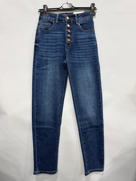 JEANS SKINNY CON SERIE DI BOTTONI ORO OPACO