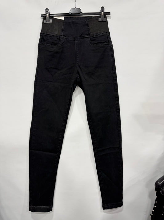 JEANS SCURO SKINNY CON MOLLA A FASCIA NEI LATI ART.H6942-A