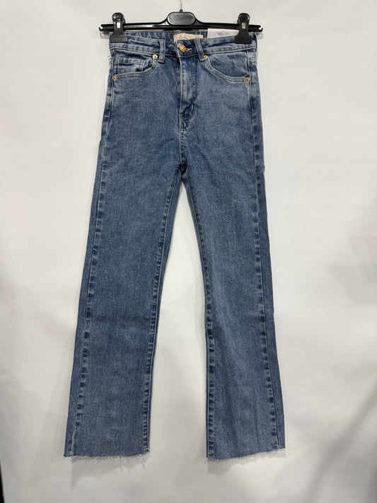 JEANS A ZAMPA CON BOTTONI IN RETRO DORATI ART.E035