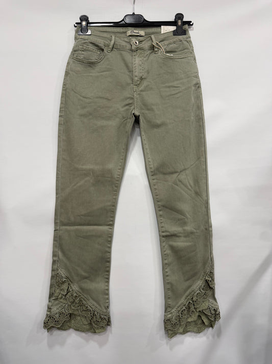 JEANS SKINNY LEGGERMENTE A ZAMPETTA IN PIZZO ART.H2617-VB