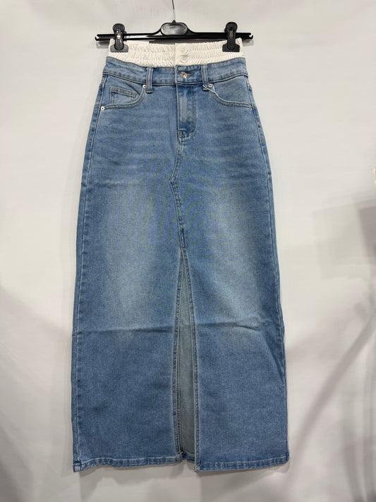 GONNA DI JEANS CON MOLLA IN VITA