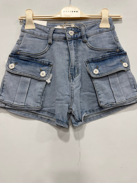 PANTALONCINO DI JEANS ELASTICO CON TASCONI ART.J1509-24