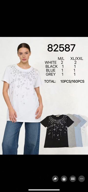 T-SHIRT CURVY FANTASIA BRILLANTINATE