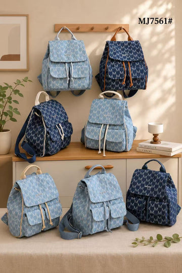 ZAINO DI JEANS MAIELLO CON SACCHETTE FRONTALI