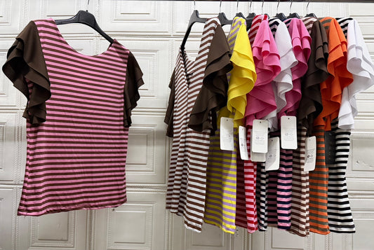 MAGLIA A RIGHE CON MANICHE VOULA DOUBLE COLOR