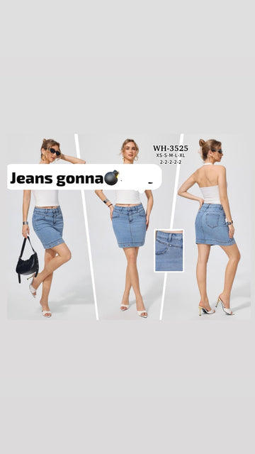 GONNA DI JEANS CON CERCHI D'ARIA ART.WH3525