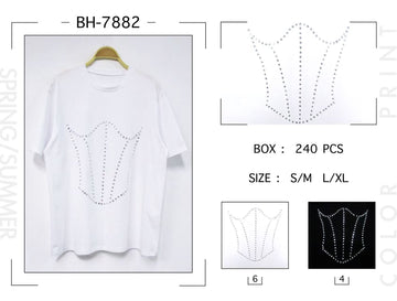 T-SHIRT CURVY CON COLPETTO STAMPATO DIAMOND