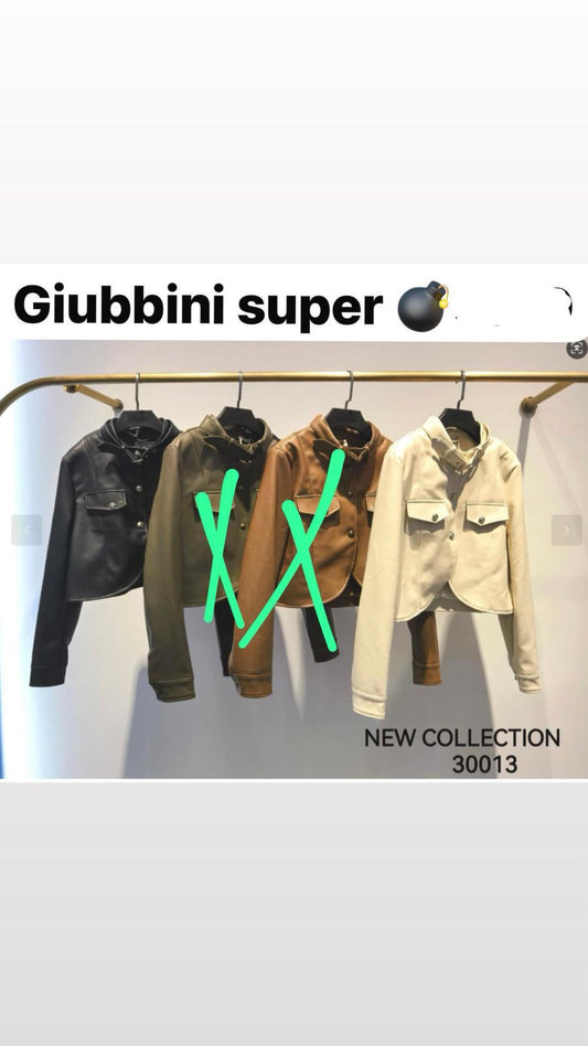 GIUBBINO IN PELLE CINTURA IN COLLO