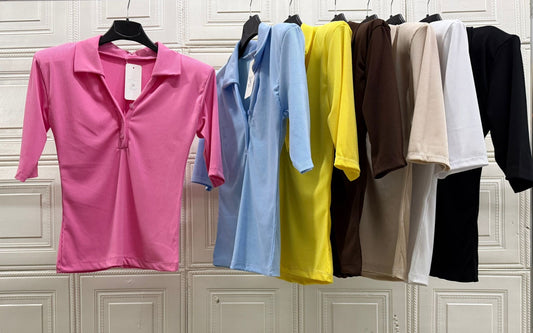 MAGLIA A POLO CORTA A MEZZA MANICA