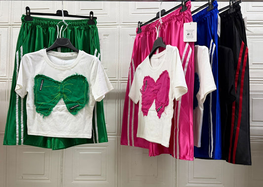 COORDINATO LUCIDO CON BANDE E T-SHIRT