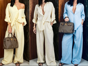COORDINATO DI MISTO LINO CON CAMICIA