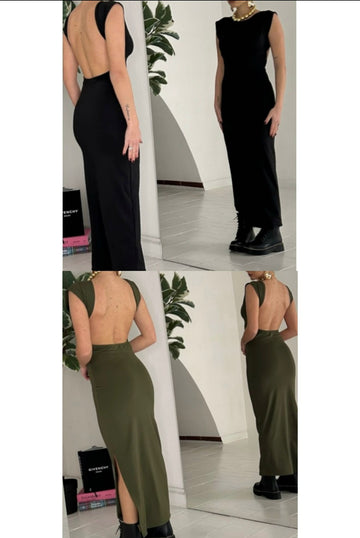 VESTITO LUNGO CON SCHIENA APERTA
