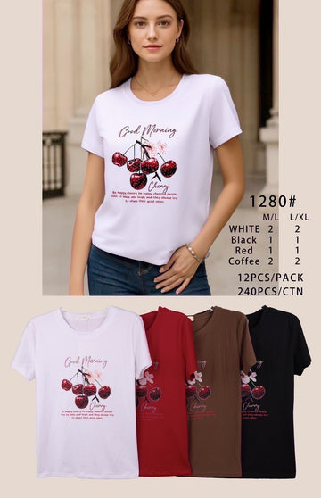 T-SHIRT CURVY CHERRY SEASON ART.1280