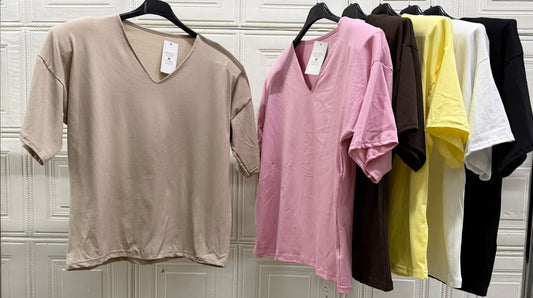 MAGLIA CON SPALLINE SCOLLO A V