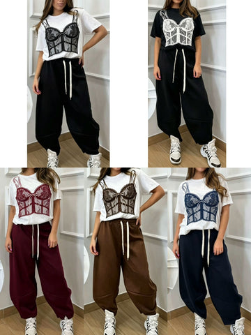 T-SHIRT OVERSIZE CON COLPETTO STAMPATO