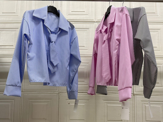 CAMICIA CRAVATTA A RIGHE