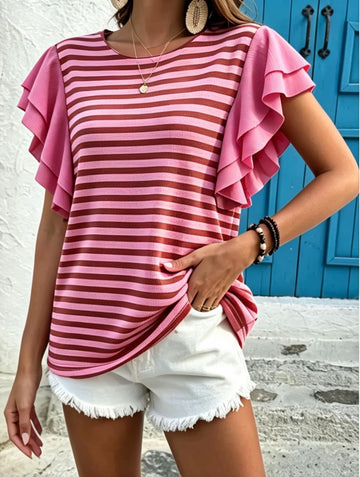 MAGLIA A RIGHE CON MANICHE VOULA DOUBLE COLOR
