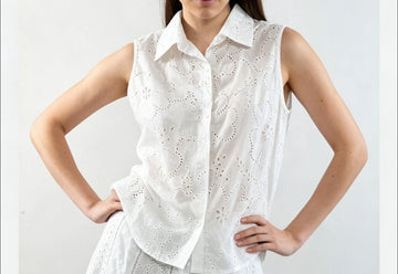 CAMICIA GIRO MANICA IN PIZZO SAN GALLO