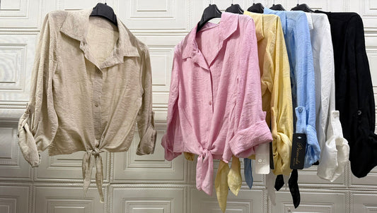 CAMICIA NODO TINTA SU TINTA