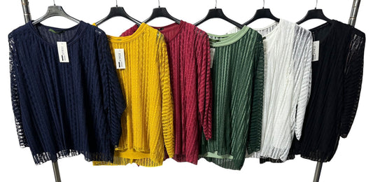 MAGLIA CURVY IN PIZZO CON CANOTTA JENOEFFA