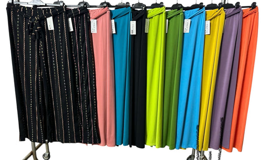 PANTALONE A PALAZZO CURVY CON CINTURINO