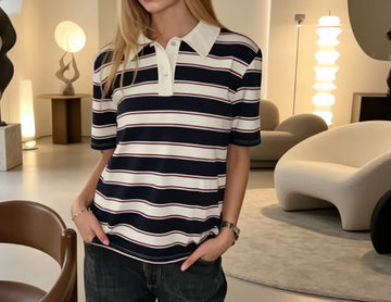 MAGLIA A POLO VINTAGE A RIGHE