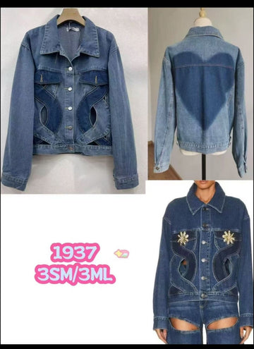 GIUBBINO DI JEANS CON CUORE RETRO ART.1937